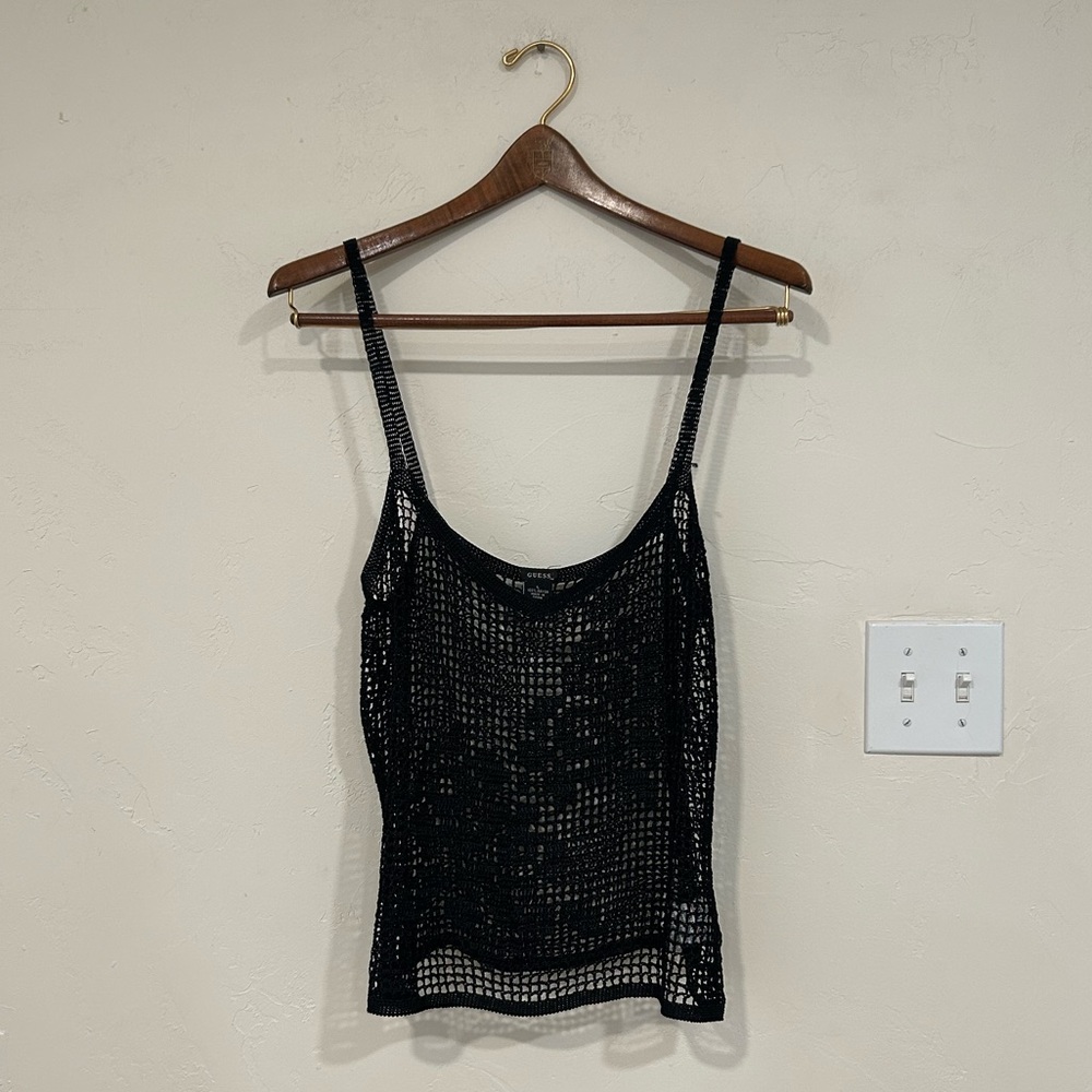 Vintage Guess net mesh sheer cami top